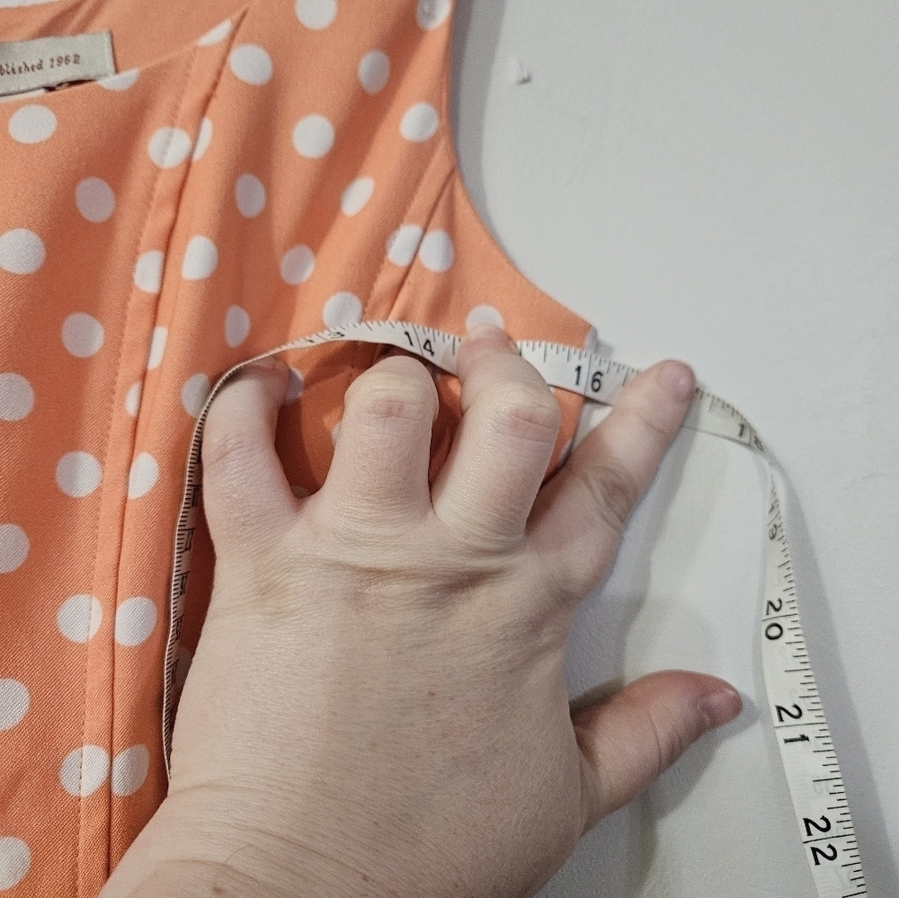 Est. 1962 Coral Polka Dot Dress! - Picture 5 of 6